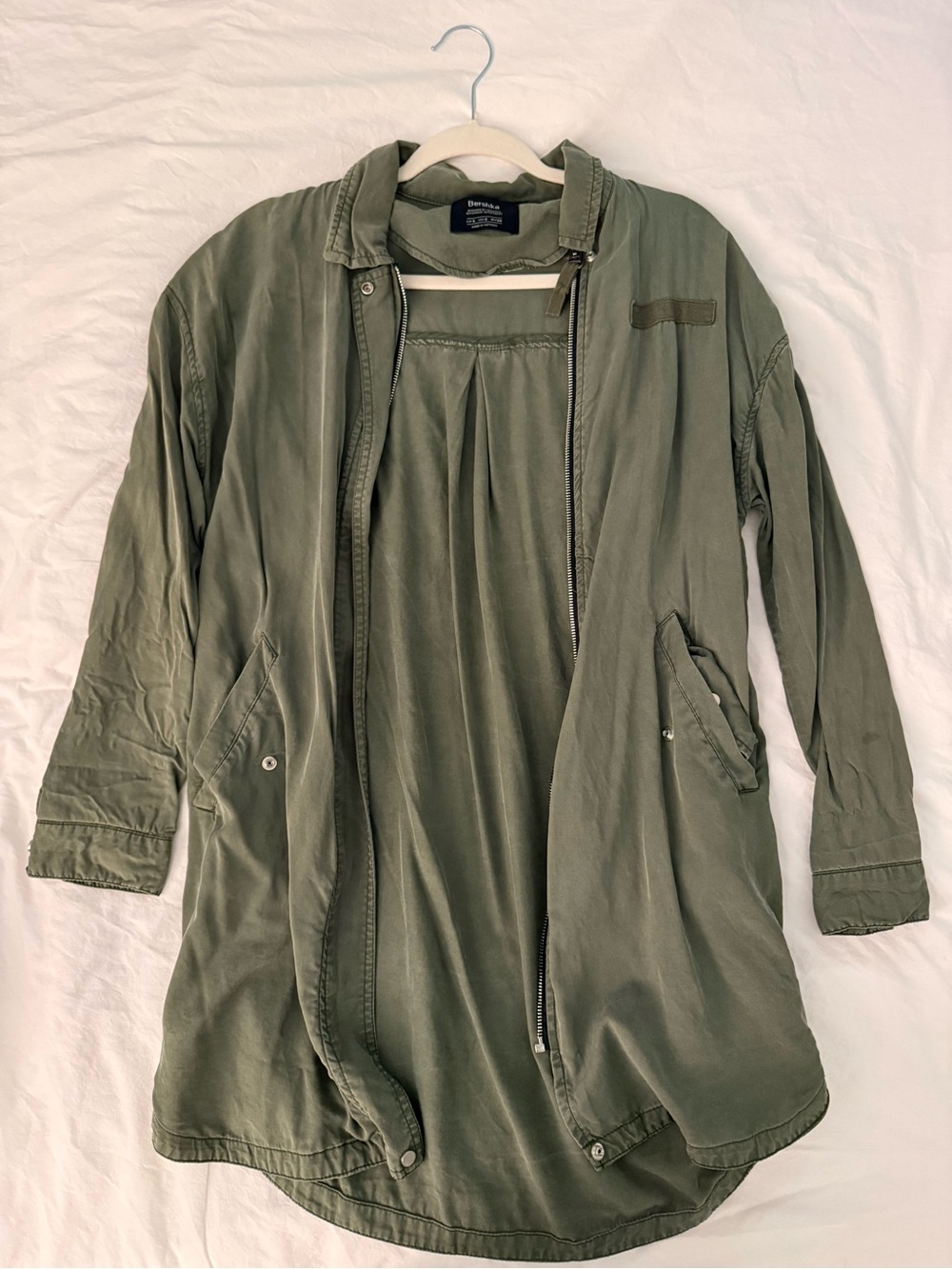 Bershka Olive Green Lightweight Utility Jacket